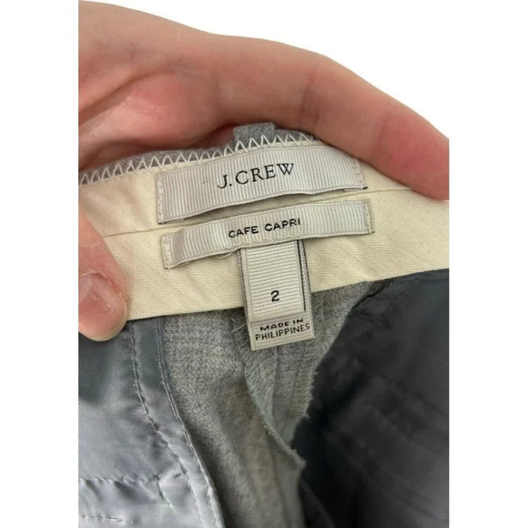 J. Crew Gray Wool Cafe Capri Ankle Dress Pants Style 49398 Size 2 Woman’s - Picture 3 of 7